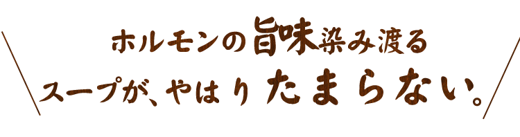 ホルモンの旨味染み渡る